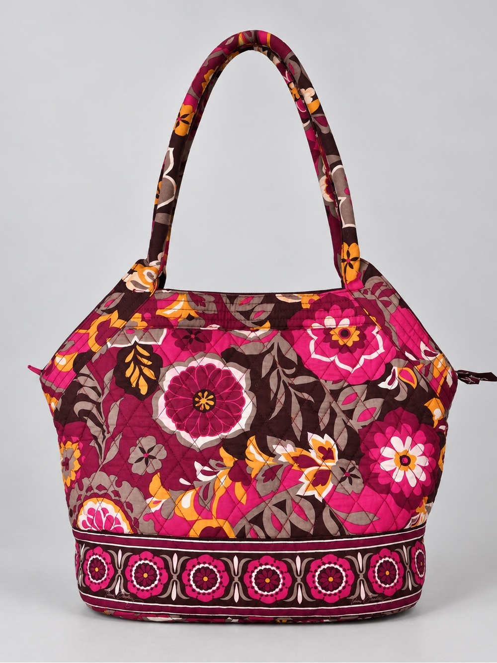 Vera Bradley Berry Red Shoulder Bag Tote Purse Quilted Cotton Retired Bohemian